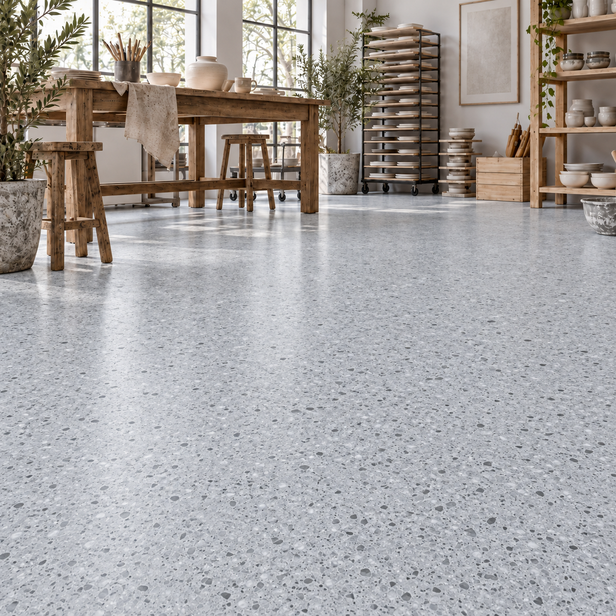 Light Grey Terrazzo- 5.5 mm