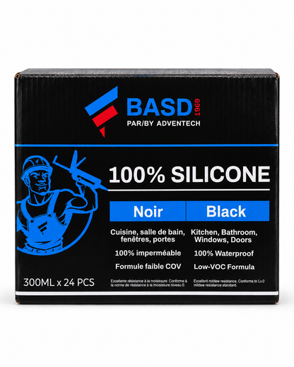Mastic Silicone BASD 100 % – Noir (300 ml)