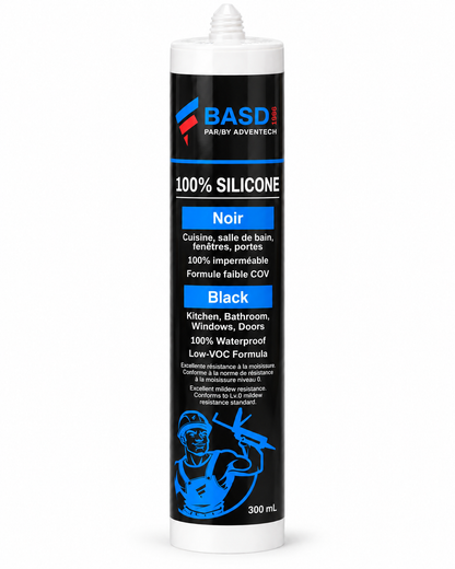 Mastic Silicone BASD 100 % – Noir (300 ml)