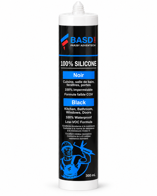 Mastic Silicone BASD 100 % – Noir (300 ml)