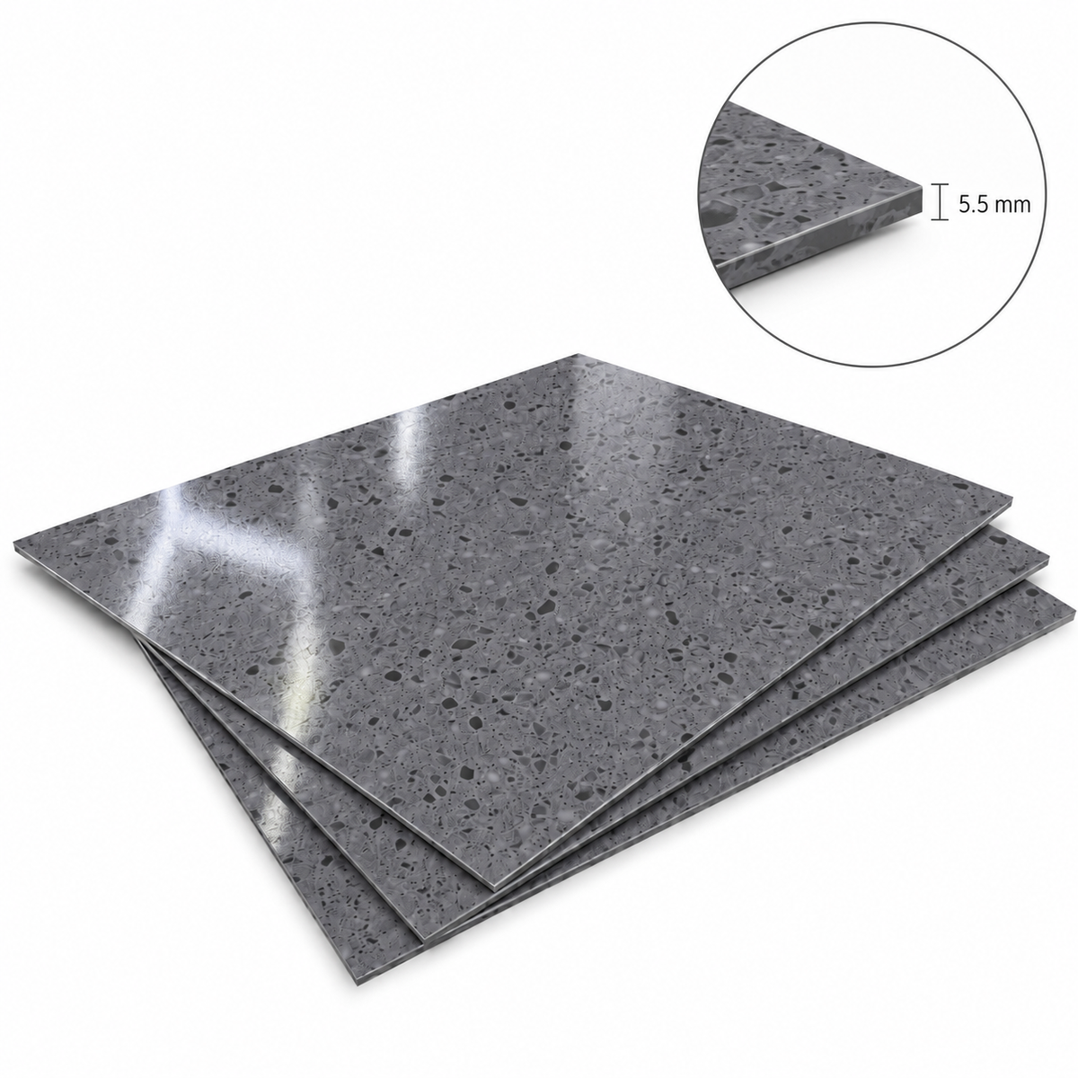 Terrazzo gris foncé - 5,5 mm
