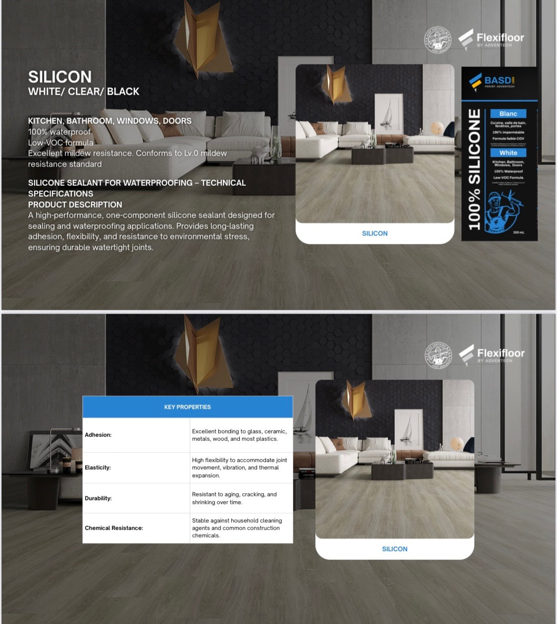 BASD 100% Silicone Sealant – Noir (300 ml)